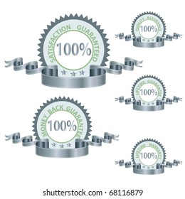 Image of various quality medals with ribbons isolated on a white background.