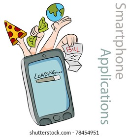 An image of various smart phone applications.