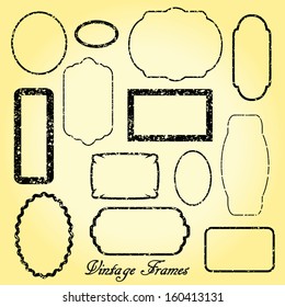 Image of various vintage frames against a colorful background.