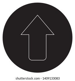 Image vector arrow up with a black background suitable for the icon or symbol used in software applications or websites