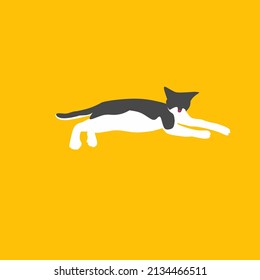 image or vector of a cat relaxing in public
