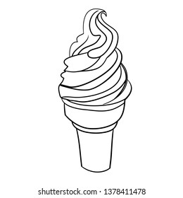 Image, vector drawing, coloring book, ice cream