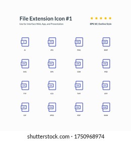 image vector extension file format icon set interface app part 1 graphic design illustration for mobile web presentation