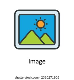 Ilustración de diseño de iconos de contorno de vectores de imagen. Símbolo de interfaz de usuario en fondo blanco archivo EPS 10