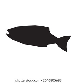 The image vector is of a fish, the background of the image is white.