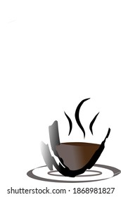 The image of vector graphic illustration from the coffee mug, looks like from the root of the wood