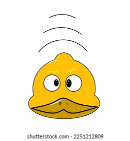 an image or vector icon of a cute duck head