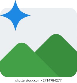 Image vector icon in modern style, AI image processing and smart media enhancement illustration. Flat Icon