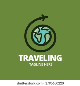 image of a vector logo with the concept of traveling