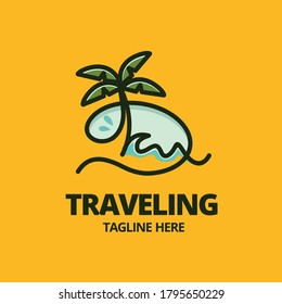 imagen de un logotipo vectorial con el concepto de viaje
