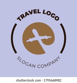 imagen de un logotipo vectorial con el concepto de viaje