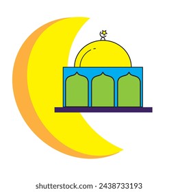 Image vector of Ramadan Moon and Mosque Fasting Month