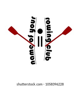 Image vector rowing sport emblem