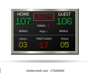 Image of a vector scoreboard isolated on a white background.