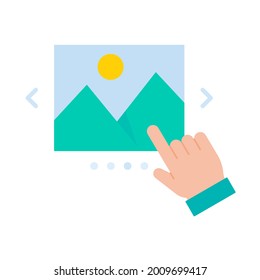 Image vector. Simple mountain landscape photo. Adding photos to the album.