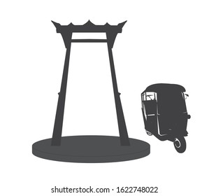 Image vector Swing pole and tricycle machine on white background.