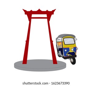 Image vector Swing pole and tricycle machine on white background.