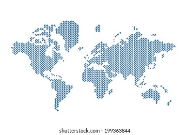 Image of a vector world map 