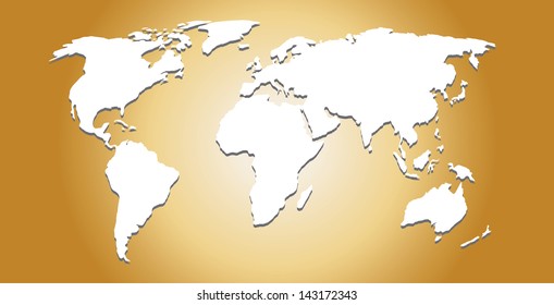 Image of a vector world map with a colorful brown background.