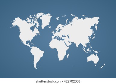 Image of a vector world map with a colorful blue background. Vector illustration. EPS 10