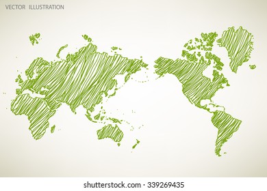 世界地図 手書き のイラスト素材 画像 ベクター画像 Shutterstock