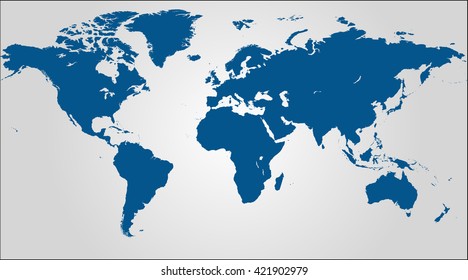 Image of a vector world map with a grey background