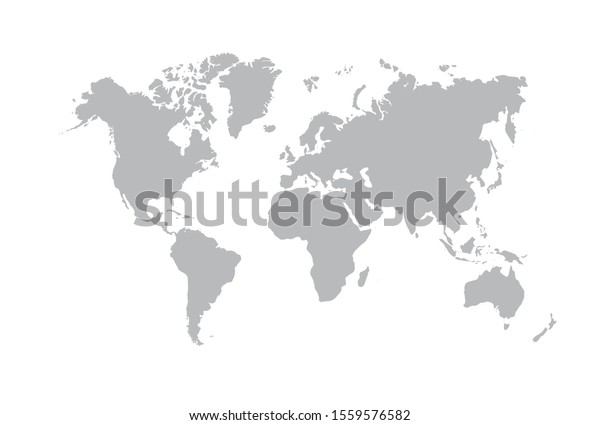Image of a vector world map in white background.\
Australia, Asia, America, Europe. Africa. Vector illustration. EPS\
10