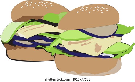 Image of a Vegetarian Hamburger is a fat free fast food