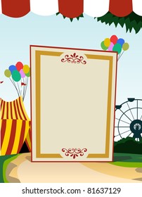 Image Vertical Blank Board Carnival Theme Stock Vector (Royalty Free ...