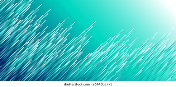 An image of vertical and horizontal lines or data lines on a green-blue background, which may represent technology, data, or digital connections, often used in the context of information technology.