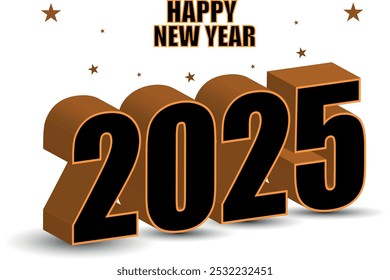 The image is a vibrant and colorful design celebrating the arrival of the year 2025. It prominently features the numbers "2025" in a bold and modern font, with each digit in a different color.