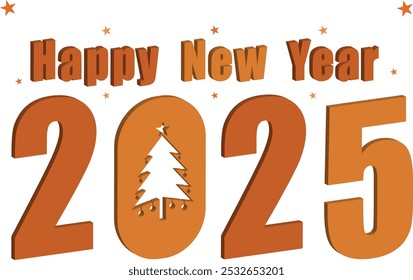 The image is a vibrant and colorful design celebrating the arrival of the year 2025. It prominently features the numbers "2025" in a bold and modern font, with each digit in a different color.