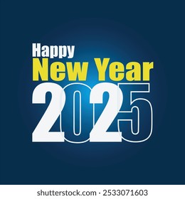 The image is a vibrant and colorful design celebrating the arrival of the year 2025. It prominently features the numbers "2025" in a bold and modern font, with each digit in a different color.