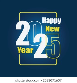 The image is a vibrant and colorful design celebrating the arrival of the year 2025. It prominently features the numbers "2025" in a bold and modern font, with each digit in a different color.