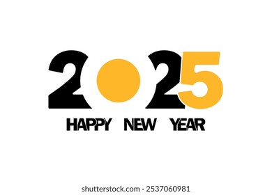 The image is a vibrant and colorful design celebrating the arrival of the year 2025. It prominently features the numbers "2025" in a bold and modern font, with each digit in a different color.