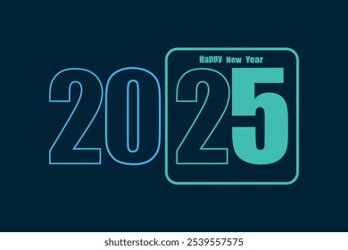 The image is a vibrant and colorful design celebrating the arrival of the year 2025. It prominently features the numbers "2025" in a bold and modern font, with each digit in a different color.