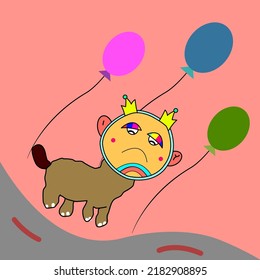 Image of Victor, an imaginary dog ​​in elementary school.