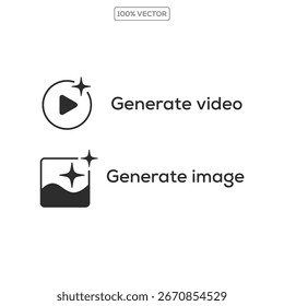 Imagen Video Generar Ai Aplicación Estrella Abstractas Colorido Logotipo Vector Aislado 