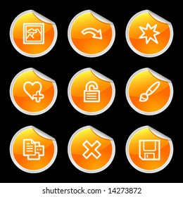 Image viewer 2 icons, orange circle sticker series