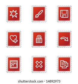 Ícones do visualizador de imagens 2, série de carimbos vermelhos