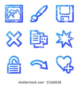 Image viewer 2 web icons, blue grunge series