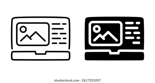 Image viewer icon. Linear and silhouette style.