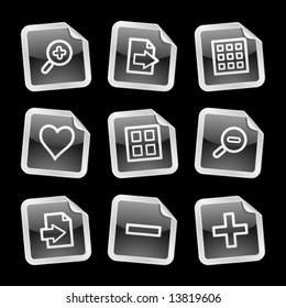 Image viewer icons, black glossy sticker series