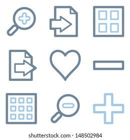 Image viewer icons, blue line contour series