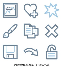 Image viewer icons, blue line contour series