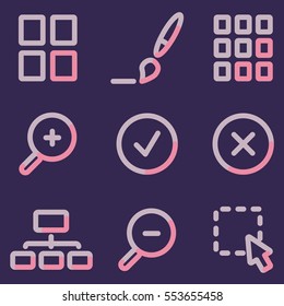 Image viewer icons, light blue contour