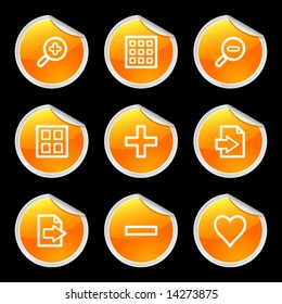 Image viewer icons, orange circle sticker series