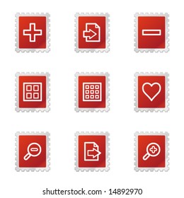 Image viewer icons, red stamp series