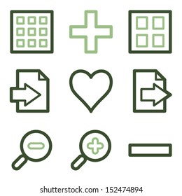 Image viewer icons set 1, green line contour series