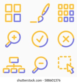 Image viewer icons set, signs for infographics, web, presentation